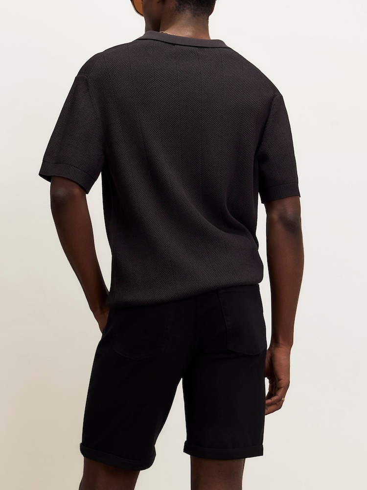 River Island Black Slim Fit Denim Shorts - Image 2 of 3