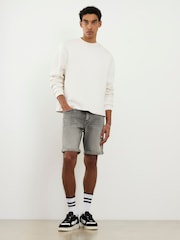 River Island Slim Fit Washed Denim Shorts - Imaginea 1 din 6