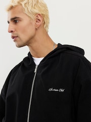 River Island Black Sanctuaire Cord Zip Through Hoodie - Image 4 of 4