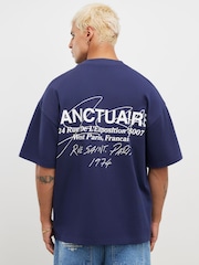 River Island Blue Oversized Fit Sanctuaire T-Shirt - Image 3 of 4