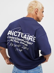 River Island Blue Oversized Fit Sanctuaire T-Shirt - Image 4 of 4