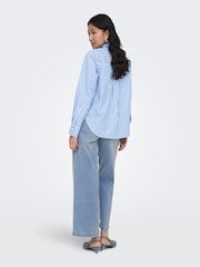 ONLY Blue High Waist Wide Leg Cropped Jeans With Super Stretch - Image 2 of 7