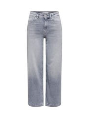 ONLY Grey High Waist Wide Leg Cropped With Super Stretch Jeans - Image 6 of 7