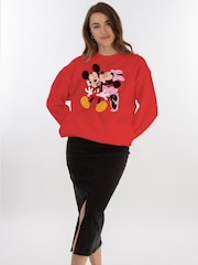 Brands In Red Disney Mickey Mouse Kiss Sweat Top - Image 2 of 5