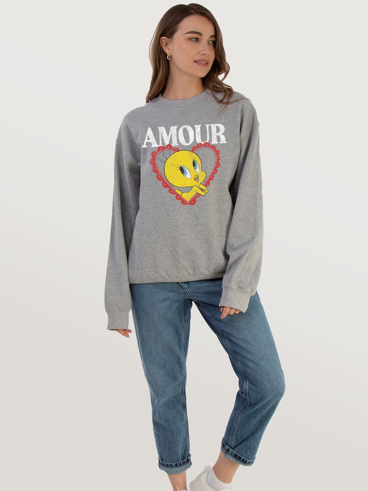 Brands In Grey Looney Tunes Tweety Amour Sweat Top - Image 2 of 5
