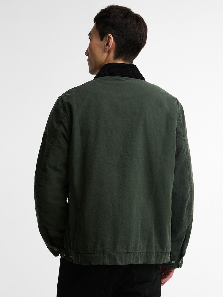 Barbour International Dark Green Winter Drifter Washed Wax Jacket - Image 2 of 6