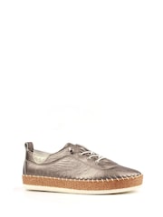 Lunar Metallic Evette A Leather Plimsoll Shoes - Image 2 of 6
