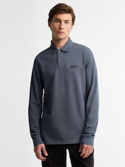 Barbour International Dark Grey Long Sleeve Polo Shirt - Image 1 of 6