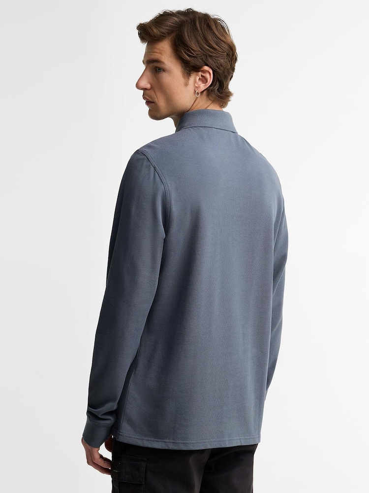 Barbour International Dark Grey Long Sleeve Polo Shirt - Image 2 of 6