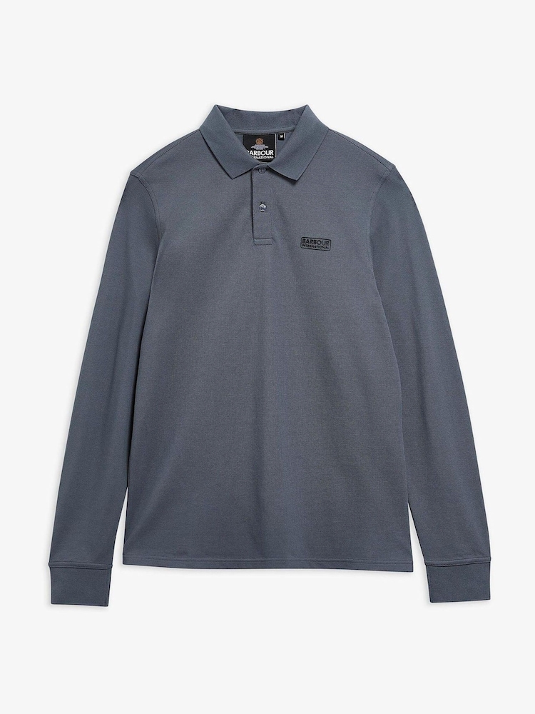 Barbour International Dark Grey Long Sleeve Polo Shirt - Image 6 of 6