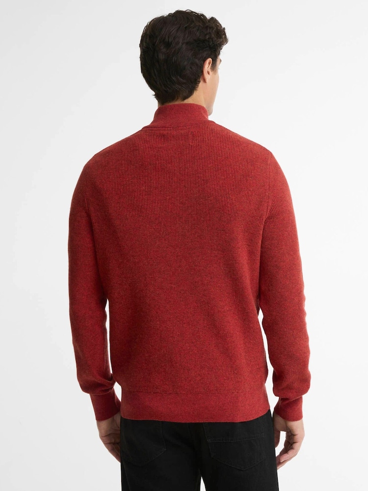 Barbour® International Red Crawley Funnel Neck Jumper - Image 2 of 5 Barbour® International Red Crawley Funnel Neck Jumper - Image 2 of 5