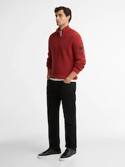 Barbour® International Red Crawley Funnel Neck Jumper - Image 3 of 5