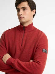 Barbour® International Red Crawley Funnel Neck Jumper - Image 4 of 5