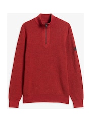 Barbour® International Red Crawley Funnel Neck Jumper - Image 5 of 5