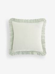 Sage Green 50 X 50cm Christmas Bow Striped Cushion - Image 4 of 4
