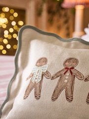 Natural Christmas Gingerbread Embroidered 30 X 50cm Cushion - Image 2 of 4