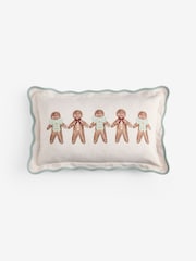 Natural Christmas Gingerbread Embroidered 30 X 50cm Cushion - Image 3 of 4