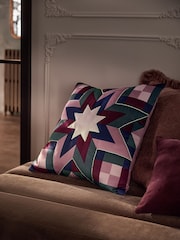 Pink Velvet Patchwork Star Cushion - Image 1 of 2