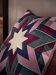 Pink Velvet Patchwork Star Cushion - Image 2 of 2
