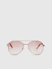 River Island Gold Metal Twist Sunglasses - Image 1 of 4