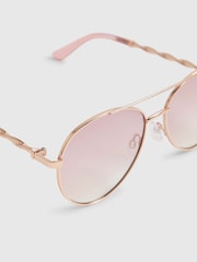 River Island Gold Metal Twist Sunglasses - Image 3 of 4