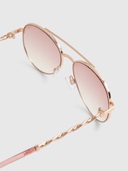 River Island Gold Metal Twist Sunglasses - Image 4 of 4