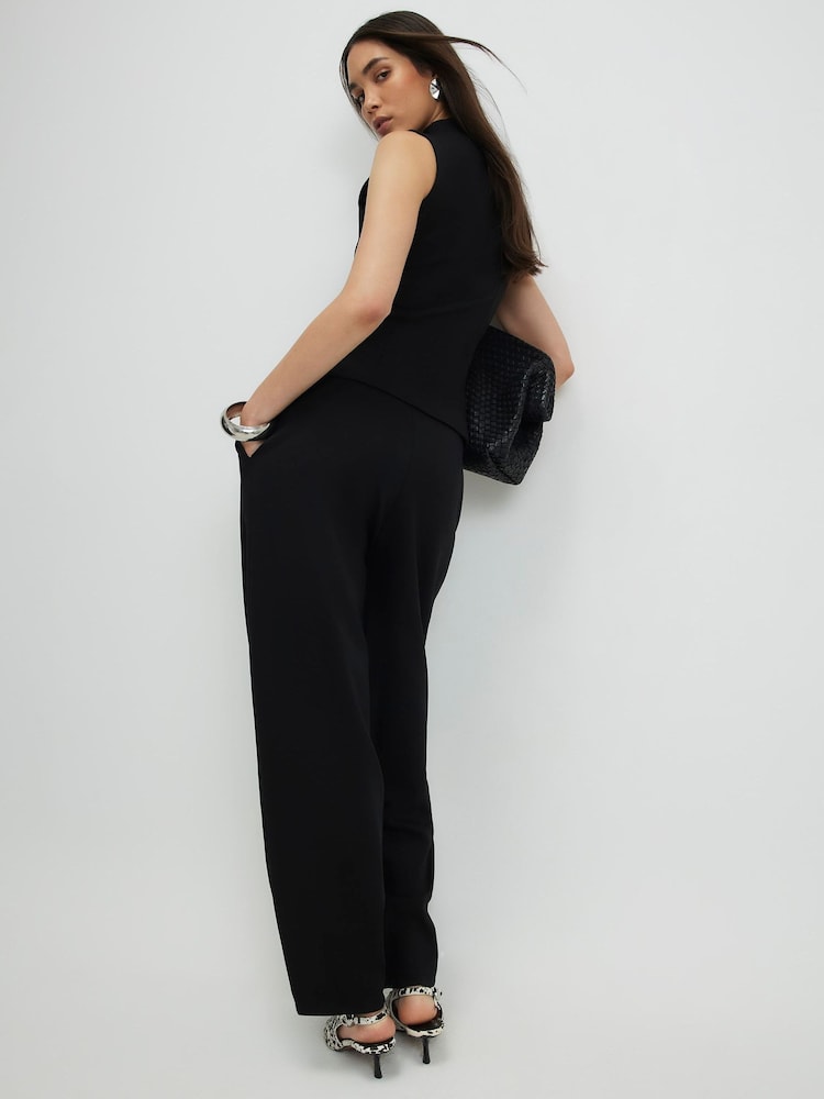 River Island Black High Waisted Elasticated Barrel Trousers - Image 4 of 4
