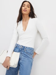 River Island Long Sleeve Plunge Bodysuit 2 pack - תמונה 2 מתוך 5