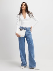 River Island Long Sleeve Plunge Bodysuit 2 pack - תמונה 3 מתוך 5