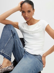 River Island Black Short Sleeve Ruched Nylon T-Shirt 2 Pack - Image 3 of 5