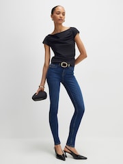 River Island Black Short Sleeve Ruched Nylon T-Shirt 2 Pack - Image 4 of 5