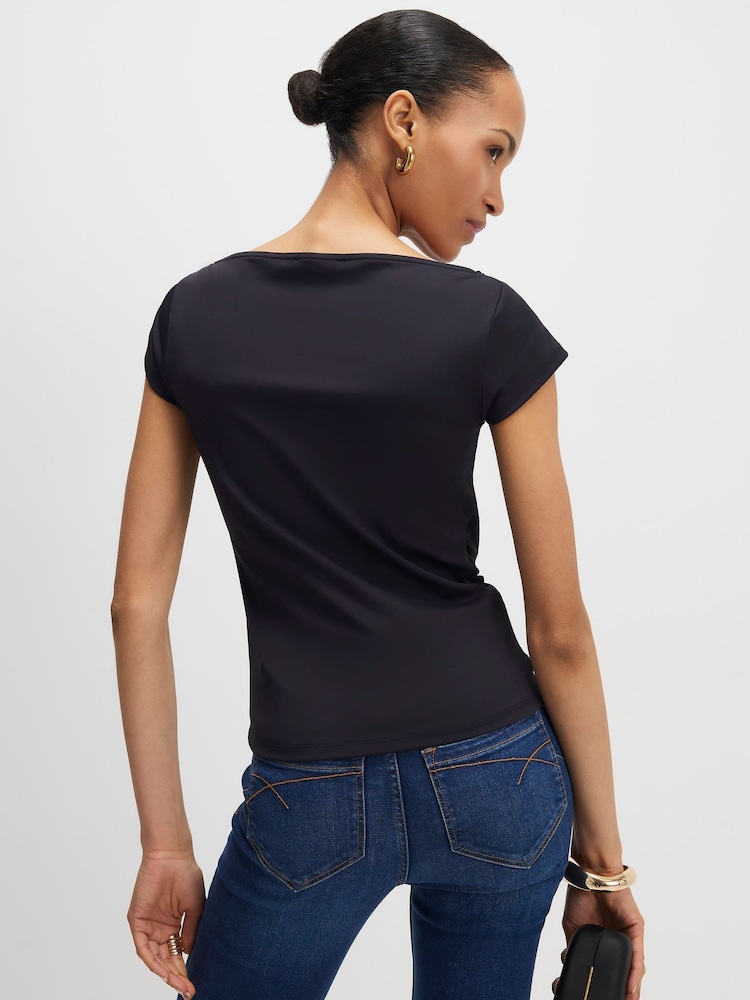 River Island Black Short Sleeve Ruched Nylon T-Shirt 2 Pack - Image 5 of 5