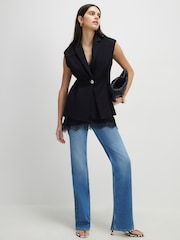 River Island ノースリーブ ウエスト絞りテーラードブレザー - 画像 4 / 4