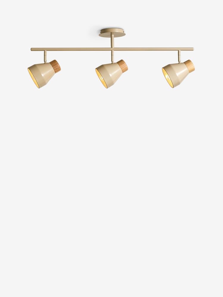MADE.COM Cream Albert 3 Light Linear Pendant Bar Ceiling Light - Image 3 of 3 MADE.COM Cream Albert 3 Light Linear Pendant Bar Ceiling Light - Image 3 of 3