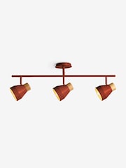 MADE.COM Terracotta Red Albert 3 Light Linear Pendant Bar Ceiling Light - Image 3 of 3