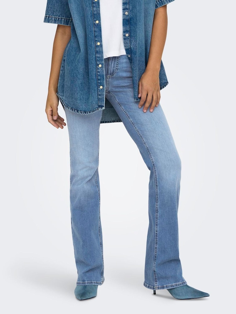 ONLY Mid Waist Flared With Super Stretch Jeans - Imaginea 2 din 7