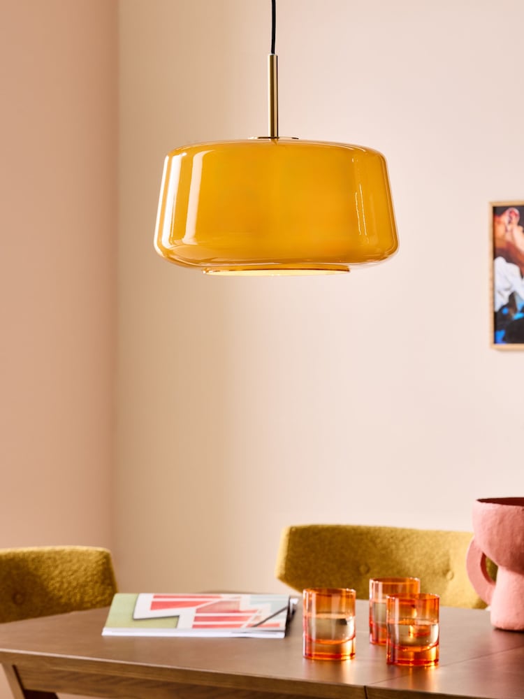 MADE.COM Amber Orange Camilo Pendant Ceiling Light - Image 1 of 6 MADE.COM Amber Orange Camilo Pendant Ceiling Light - Image 1 of 6