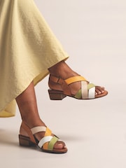 Lunar Green Olympia Heel Lea. Sandals - Image 1 of 6