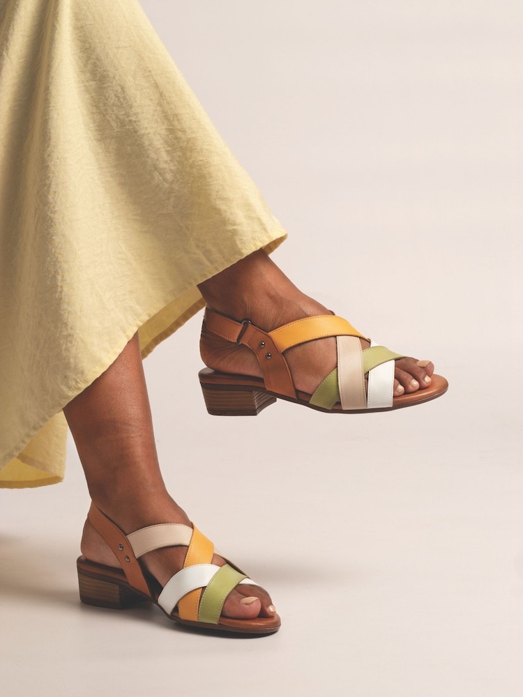 Lunar Green Olympia Heel Lea. Sandals - Image 1 of 6