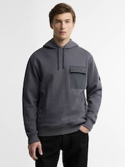 Barbour® International Grey Inline Hooded Sweatshirt - Image 1 of 5