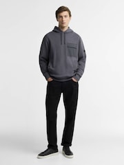 Barbour® International Grey Inline Hooded Sweatshirt - Image 3 of 5
