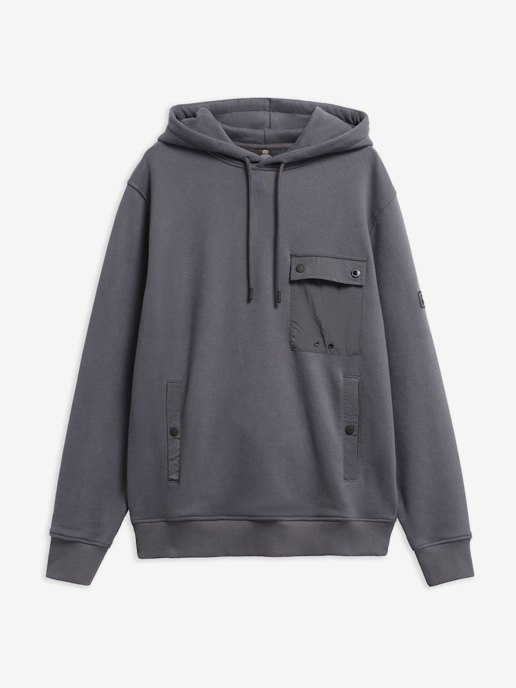 Barbour® International Grey Inline Hooded Sweatshirt - Image 5 of 5