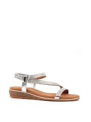 Lunar Silver Jazmine Wide Fit Sandals - Image 1 of 8