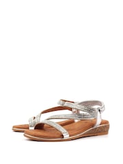 Lunar Silver Jazmine Wide Fit Sandals - Image 6 of 8