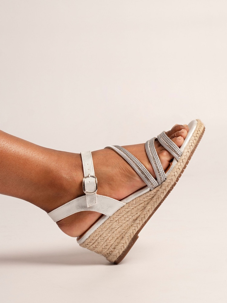 Lunar Silver Izzy Wedge Sandals - Image 1 of 6