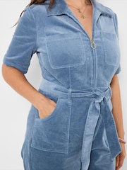 Joe Browns Blue Petite Pixie Stretch Cord Jumpsuit - Image 2 of 6