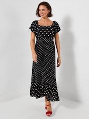 Joe Browns Black Petite Prettiest Polka Dot Dress - Image 2 of 7