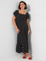 Joe Browns Black Petite Prettiest Polka Dot Dress - Image 5 of 7