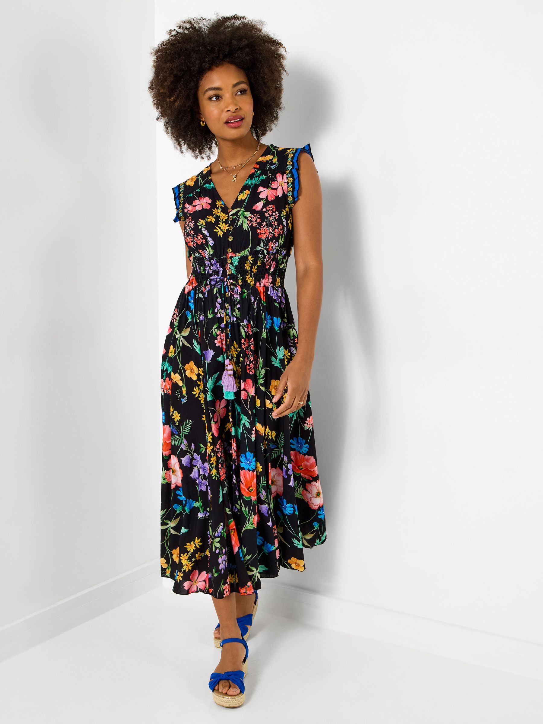 ヴァクトー ブルジョア フリルベスト 新品 よーりんサイズ Vaqutaux Buy Joe Browns Black Petite Ophelia Floral Maxi Dress from the