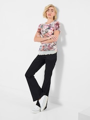 Joe Browns Pink Davina Short Sleeve Mesh Top - Image 3 of 5